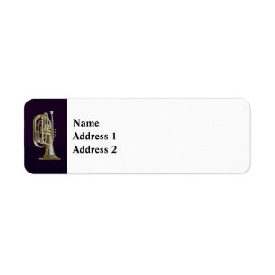Golden Brass Euphonium Return Address Label