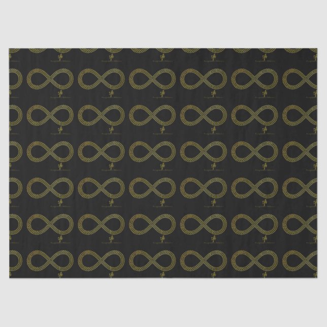 Golden Brass Infinity Hearts Tissue Paper (Front)