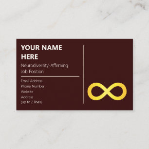 Golden Brass Infinity Sign Business Card