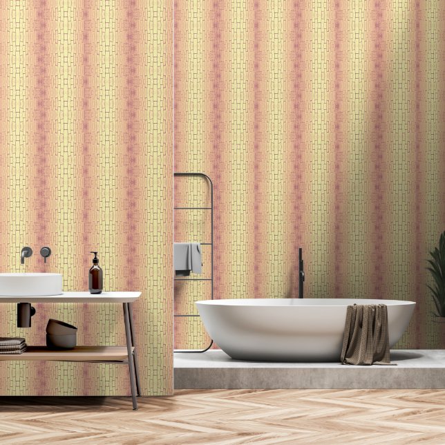 Golden Brick Wall – Symmetrical Architectural Patt (Bathroom)