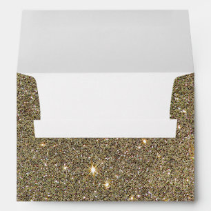 Golden Bronze Glitter Party Invitation Envelope