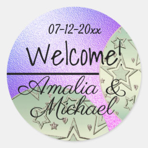 Golden bronze gradient textured blush colour class classic round sticker