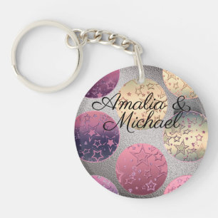 Golden bronze gradient textured blush colour class key ring