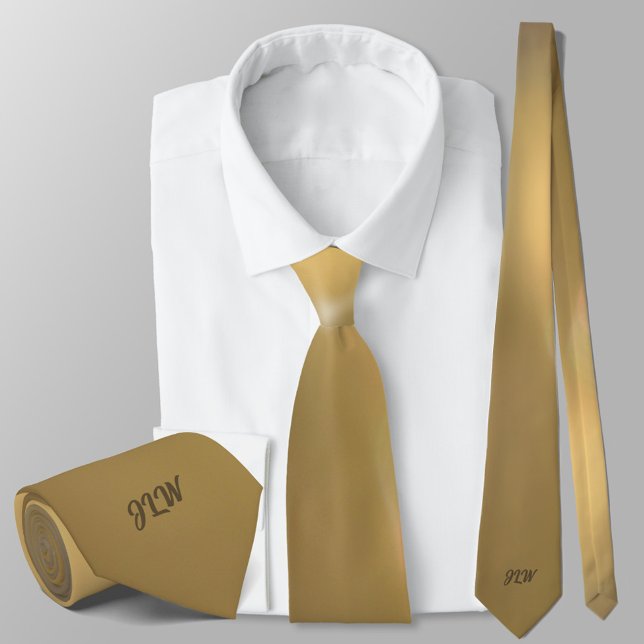 Golden Bronze with Initials Neck Tie (Creator Uploaded)