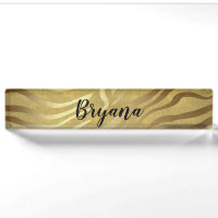 Golden Bronze Zebra Print Jungle Safari Glam