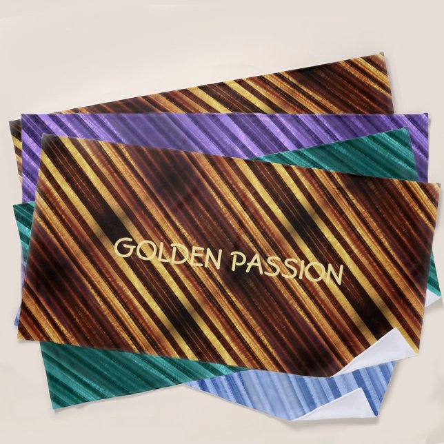 Golden Brown Diagonal Stripes Personalised Beach Towel (Creator Uploaded)