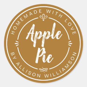 Golden Brown Homemade Apple Pie Classic Round Sticker