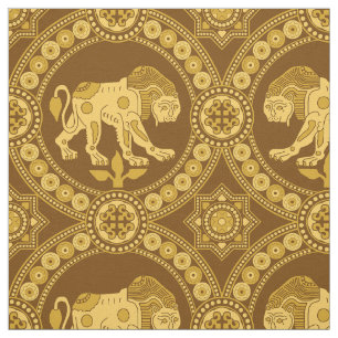 Golden Brown Lion of St. Julian Fabric