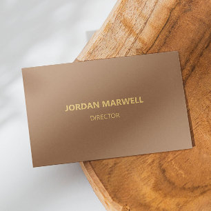 Golden Brown Modern Minimalist Professional  Business Card