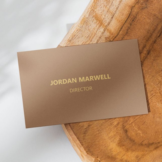 Golden Brown Modern Minimalist Professional  Business Card (Creator Uploaded)