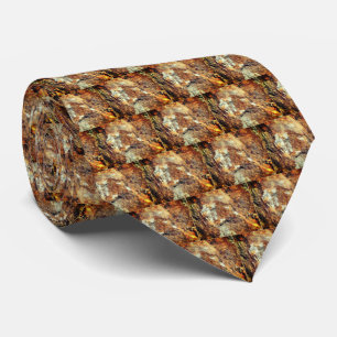 Golden Brown Rock Nature Pattern Tie