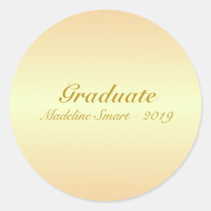 Golden Brown Shades Graduatiation Classic Round Sticker