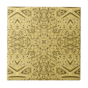 Golden brown star geometric design bright beautifu ceramic tile