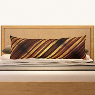 Golden Brown Striped Body Pillow