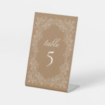 Golden Brown Vintage Botanical Wreath Table