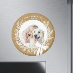 Golden Brown & White Christmas Wreath Photo  Magnet<br><div class="desc">Holiday photo magnet with a simple Christmas wreath. For more advanced customisation of this design,  please click the DESIGN TOOL BUTTON above!</div>