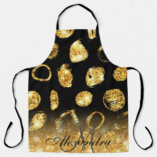 Golden Brush Dots Apron