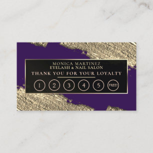 Golden brush stain elegant loyalty purple  business card