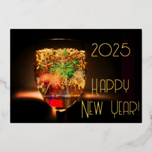 Golden bubbles and fireworks - happy new year