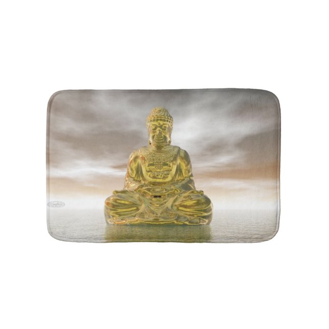 Golden buddha - 3D render Bath Mat (Front)