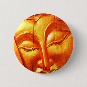 Golden Buddha 6 Cm Round Badge