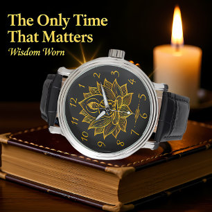 Golden Buddha Amidst Blooming Lotus Flowers Watch