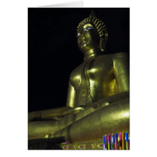 Golden Buddha at Night Card