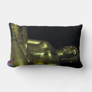 Golden Buddha at Night Lumbar Cushion