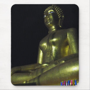 Golden Buddha at Night Mouse Pad