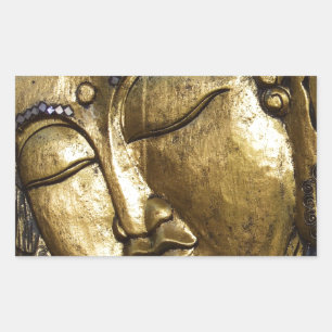 Golden Buddha Blessing Inspirational Love Rectangular Sticker