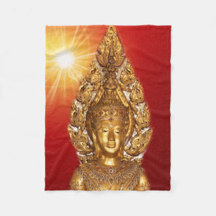 golden buddha fleece blanket