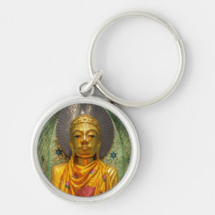Golden Buddha In Temple Key Ring