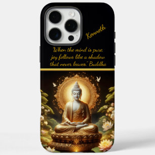 Golden Buddha in tranquil nature iPhone 16 Pro Max Case