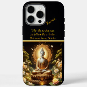 Golden Buddha in tranquil nature iPhone 16 Pro Max Case
