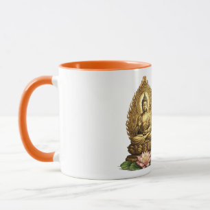 Golden Buddha Lotus Incense Spiritual Peace  Mug