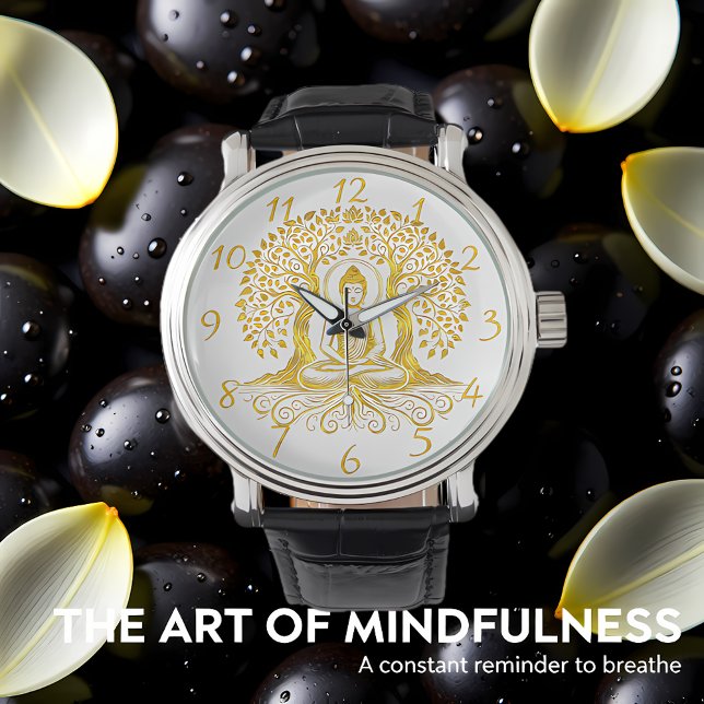 Golden Buddha Meditating Among Trees Watch (Creator Uploaded)