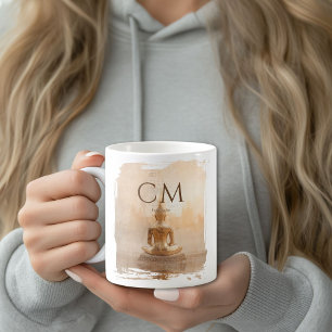 Golden Buddha Monogram Coffee Mug