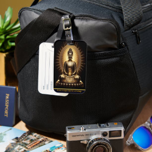 Golden Buddha radiating tranquillity. Generative A Luggage Tag