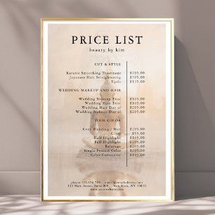Golden Buddha Salon Price List Poster