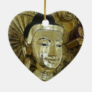 Golden Buddha Statue Inspirational Love Ceramic Ornament