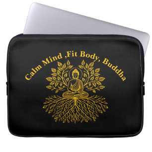 Golden Buddha Surrounded by Nature Laptop Sleeve