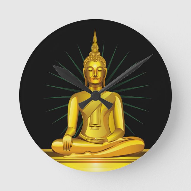 Golden Buddha Wall Clock (Front)