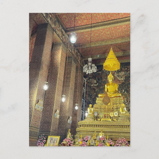 golden buddha wat pho   postcard (Front)