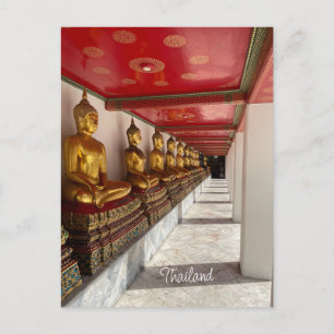 golden buddha wat pho thailand postcard