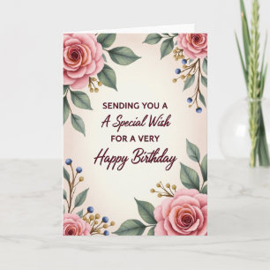 Golden Buds Birthday Card