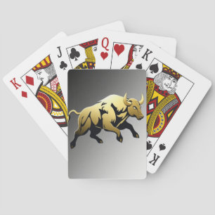 Golden Bull – Strength & Prosperity Emblem Playing Cards