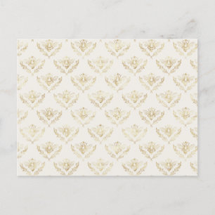 Golden Bumble Bee Pattern Postcard