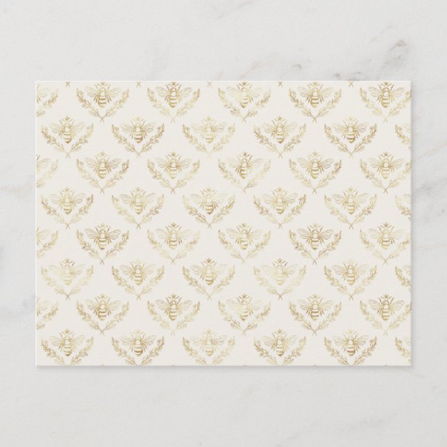 Golden Bumble Bee Pattern Postcard (Front)