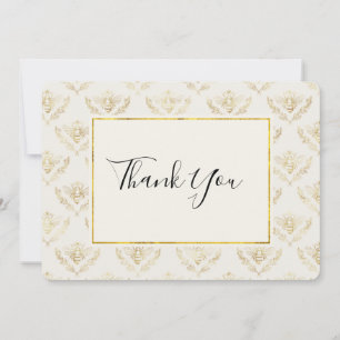 Golden Bumble Bee Pattern Thank You
