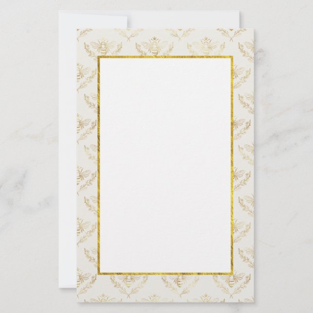 Golden Bumble Bee with a Crown Pattern (Front)